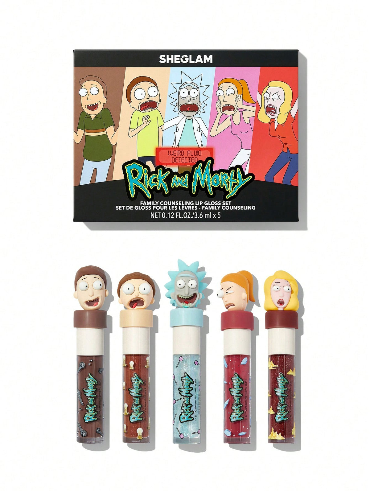 Kit com 5 - Counseling Lip Gloss - Rick and Morty X SHEGLAM